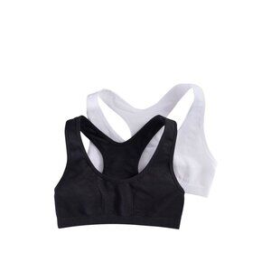 Micro Mesh Racerback Black White Sports Bra Size Medium